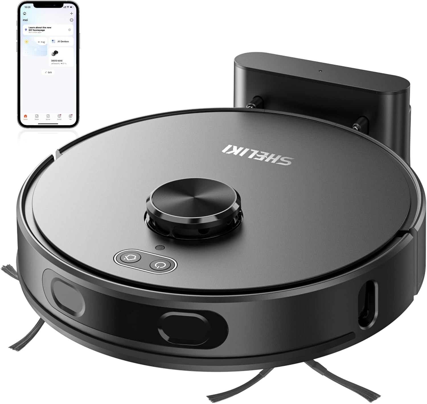 Robot Vacuum and Mop Combo, Robotic Vacuums Cleaner with LiDAR Navigation, Smart Mapping, Strong Suction, with WiFi/App/Alexa/Voice Control, Obstacle Avoidance, for Home, Wood/Hard Floors, Pet Hair