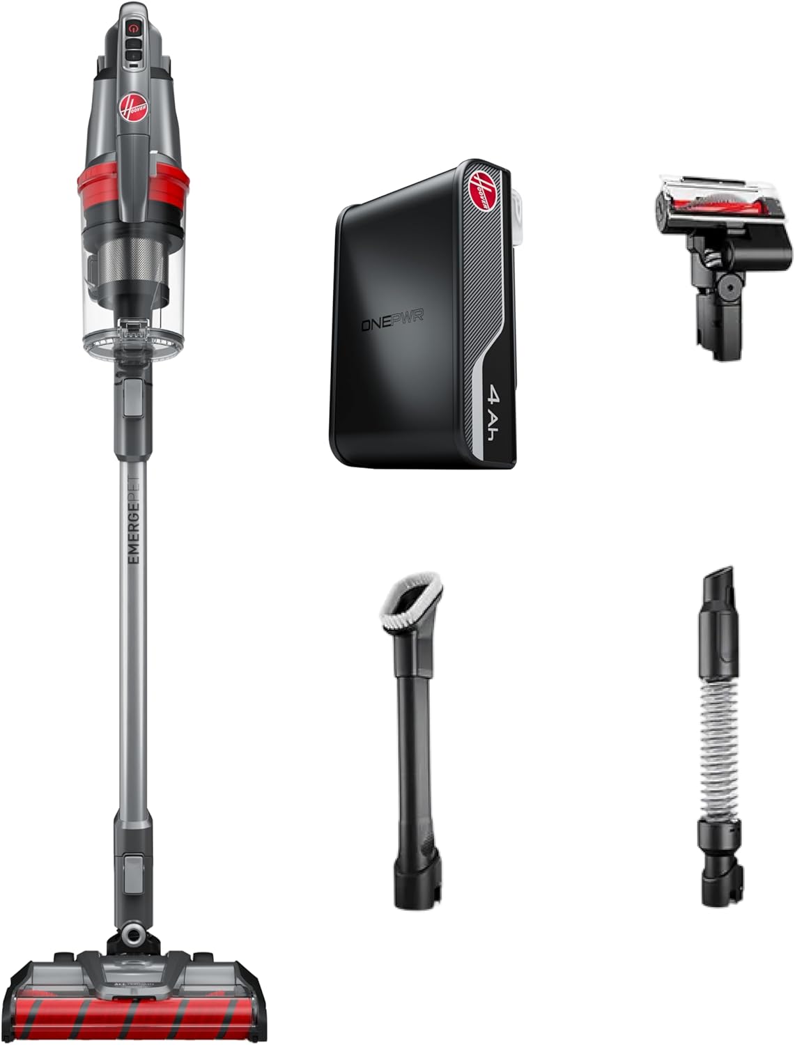 Hoover ONEPWR WindTunnel Emerge Pet+ Cordless Stick Vacuum Cleaner, Lightweight Stick Vac, Powerful and Quiet Cleaning, Self Standing, No Wall Mount Required, Cordless Vacuum Cleaners for Home Use