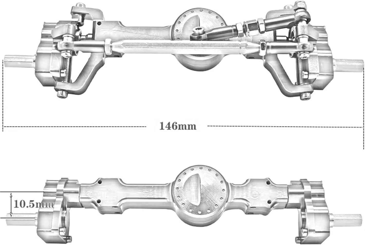 RC Car Parts Compatible with MN D90 for MN-90 MN96 for MN98 M S MN45 1/12 RC Car Upgrade Parts Accessories Metal Front and Rear Portal Axle