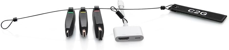 C2G C2G29886 DisplayPort MDP USB-C Lightning Adapter Ring White & Black