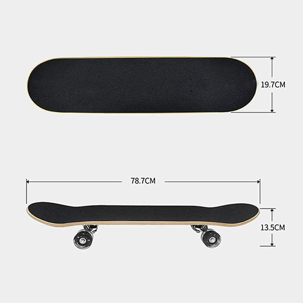 Four-Wheeled Skateboard Four-Wheeled Double Kick Maple Board 31 inch Professional Skateboard Suitable for Adults Teenagers and Children