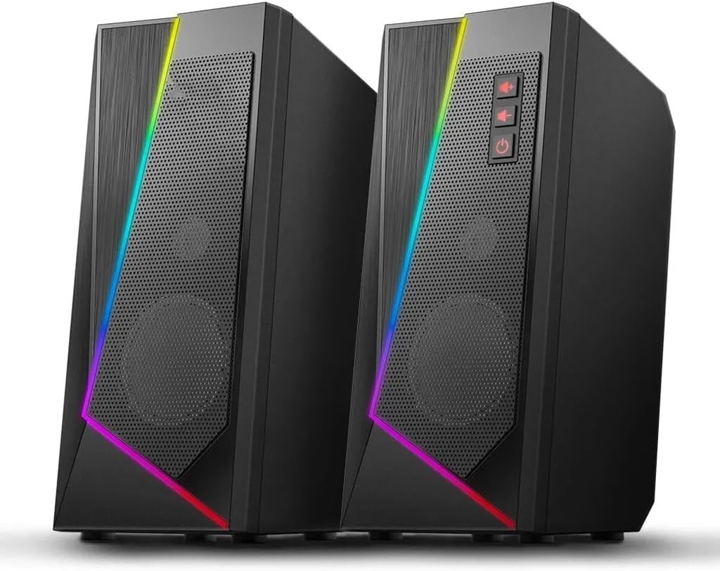 3.5mm Stereo Surround Music RGB Speakers Sound Bar for Computer 2.0 PC Home Notebook TV Loudspeakers