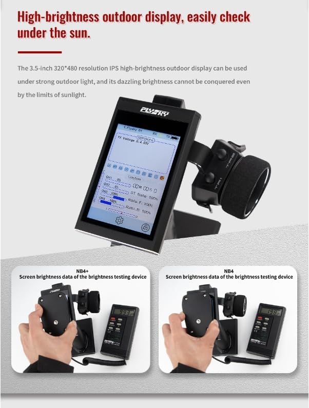 Flysky Noble NB4+ Radio Transmitter 3.5 Inch IPS Touch Screen 2.4G 8CH with FS-FGr4 V2 Receiver for RC Car Boat