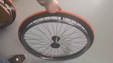 25×1 Sports Wheelchair Rear Wheels, Rear Wheels Replacement Parts with Bearings and Hand Wheel, Quick Release Pneumatic Tires, 1/2