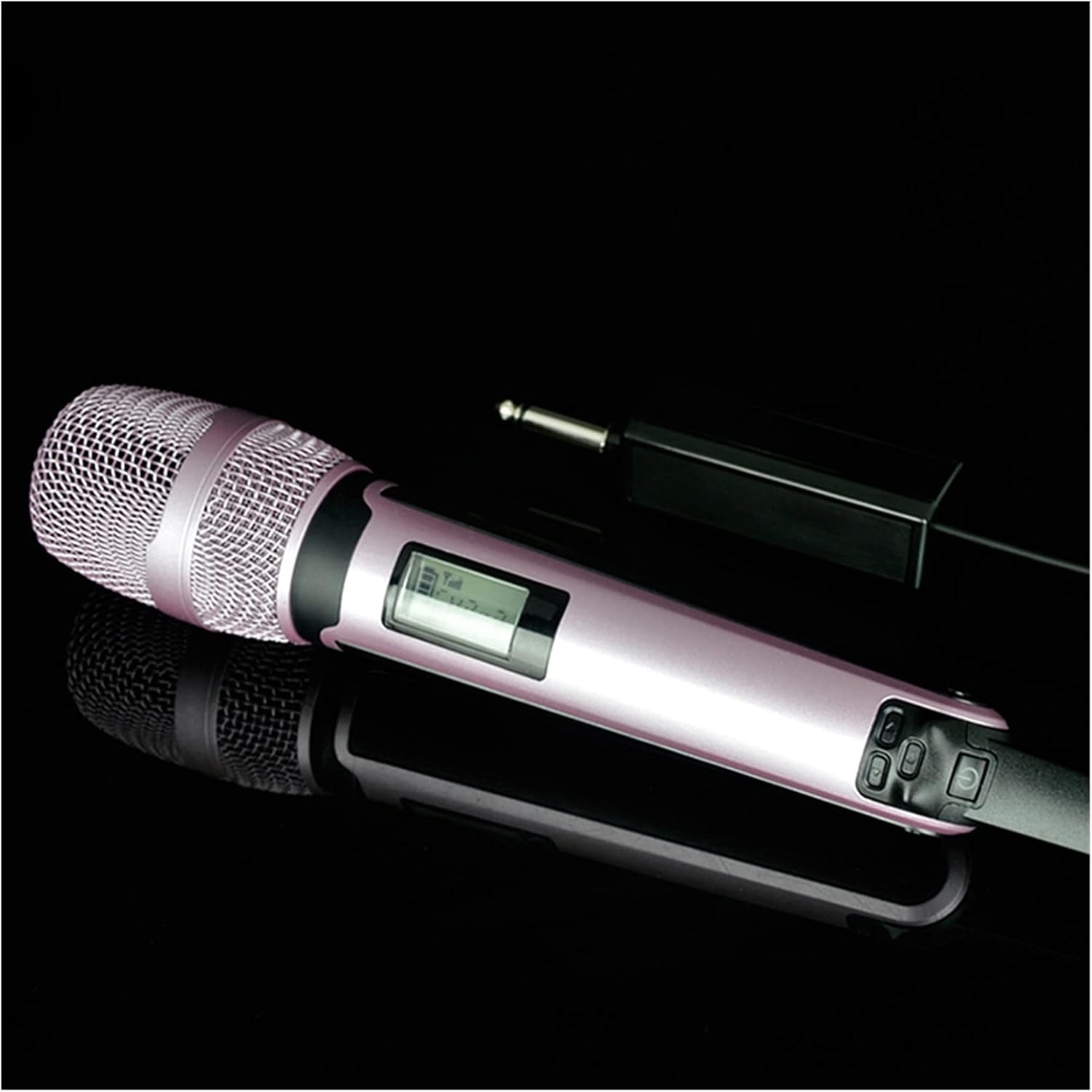 Microphone Wireless Karaoke Microphone Dynamic UHF Studio Recording for Computer Audio Professional DJ Speaker Conference Handheld Microphone with Receiver Easy to Connect and use (Purple)