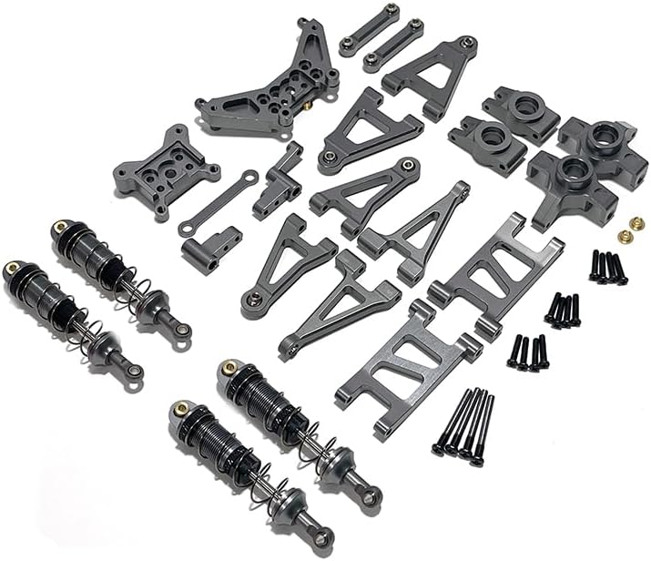 for MJX 1/14 14301 14302 14303 RC car Accessories Metal Shock absor Swing arm Steering Cup Upgrade Parts Accessories(Titanium)