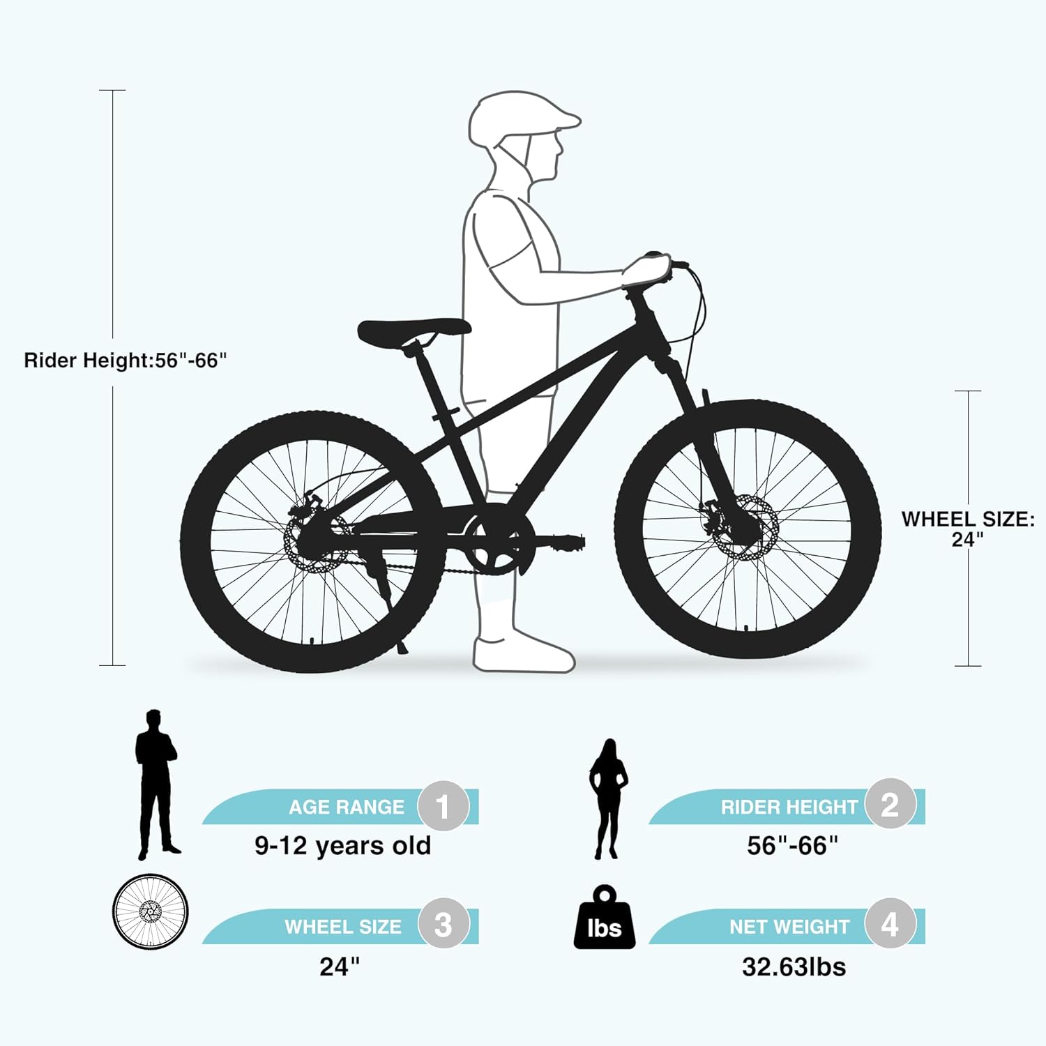 24/20 inch Kids Mountain Bike, 1-7 Speed Kids Bicycle Bike for Boys and Girls 8-14 Years Old