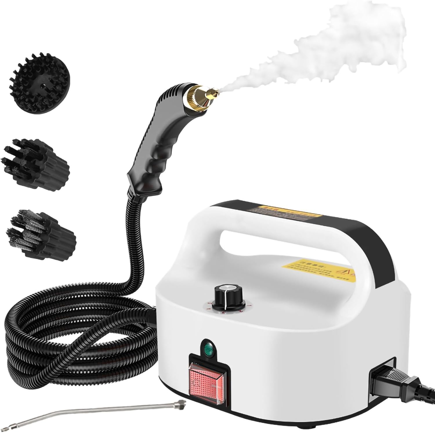 Steam Cleaner Steamer for Cleaning, 1600W High Pressure Temperature Steam Cleaning Machine, 6 Speeds Portable Cleaning Handheld Furniture for Bathroom Cleaning Floor Car Detailing (Color : White)