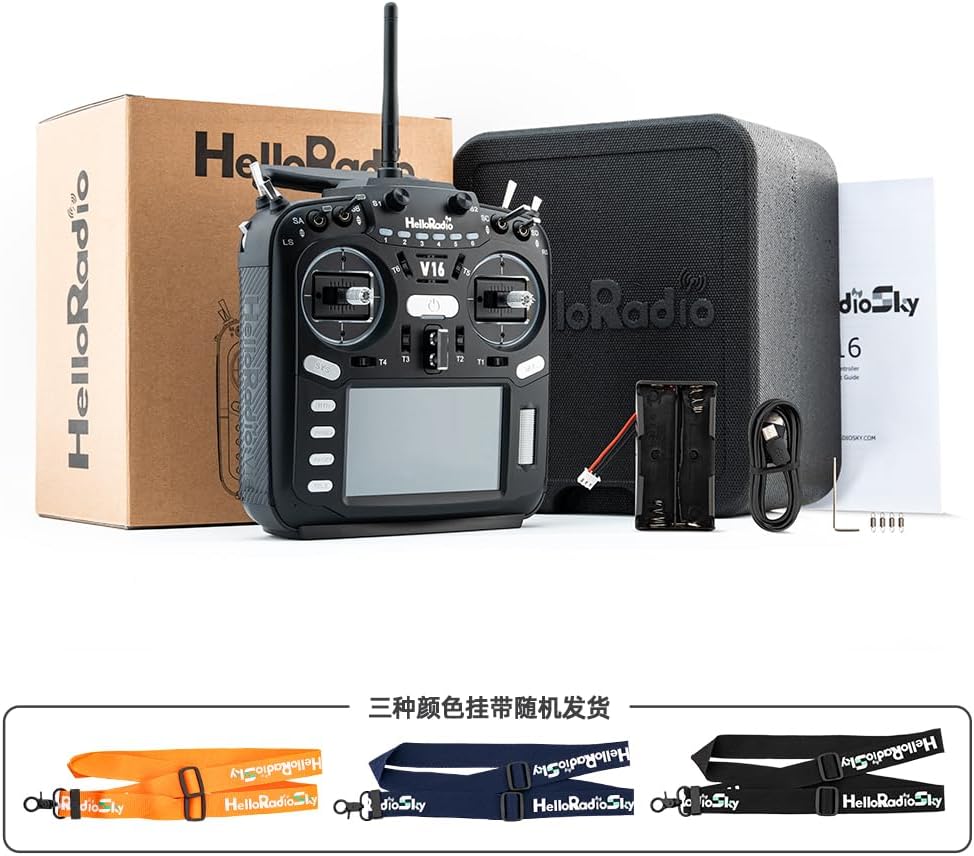 V16 ELRS FPV Drone Remote Controller Hall Gimbals Radio Transmitter, 16 Channels, 2.4G, Mode 2, for RC Drone (Black)