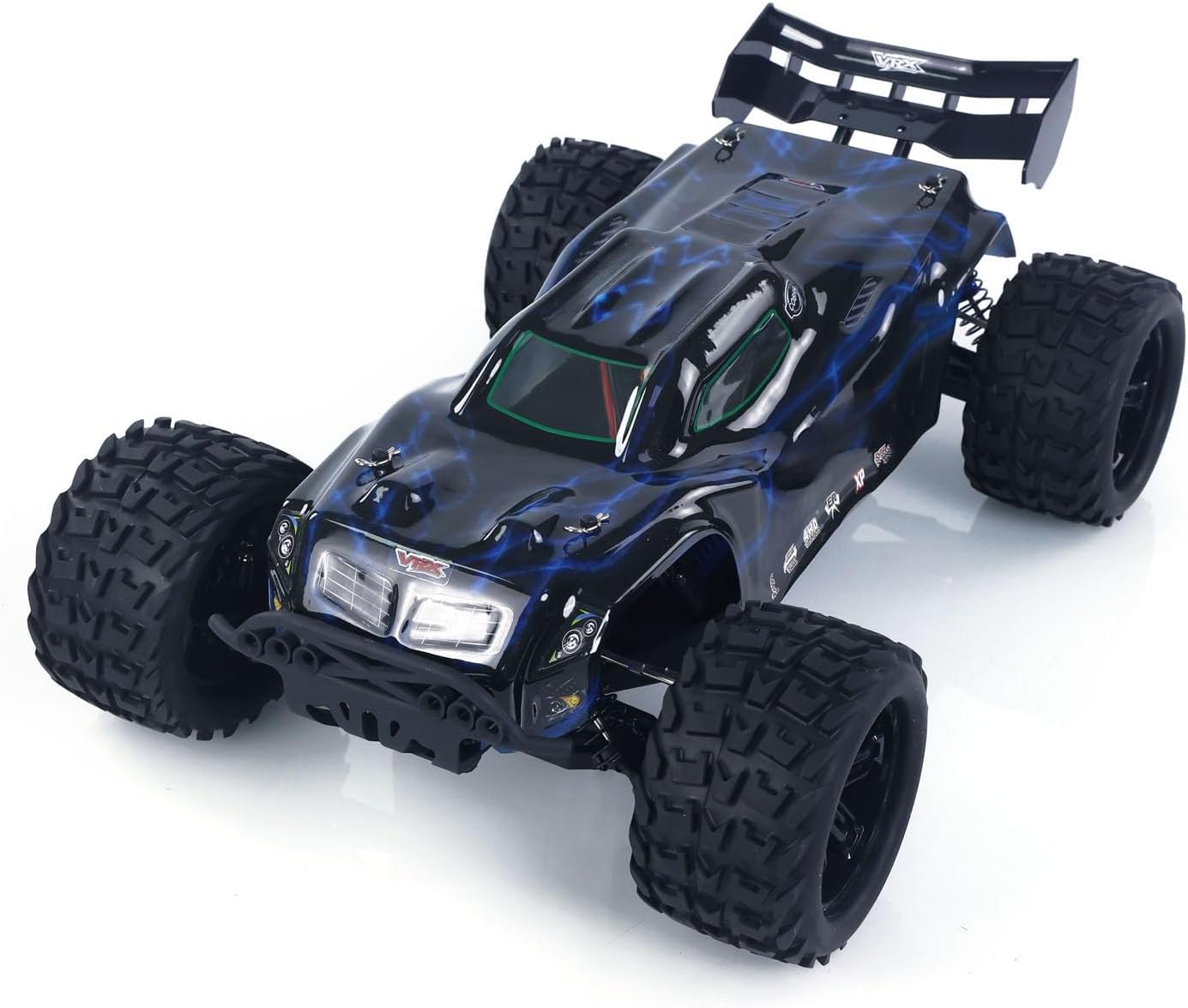 RH818 1/8 Remote Control Electric Racing Buggy AWD RC Model Hydraulic Shock Absorber 3660 Brushless Motor Flysky Radio Hobby Grade Model for Adult(Blue Stripe)