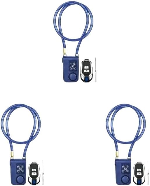 1/2/3PCS Bike Lock Alarm Bluetooth-Compatible Cycling Bicycle Waterproof Padlock Dustproof 4-Digit Password Alarm Locker (Color : 1 Red 3pcs) (1 Blue 3pcs)