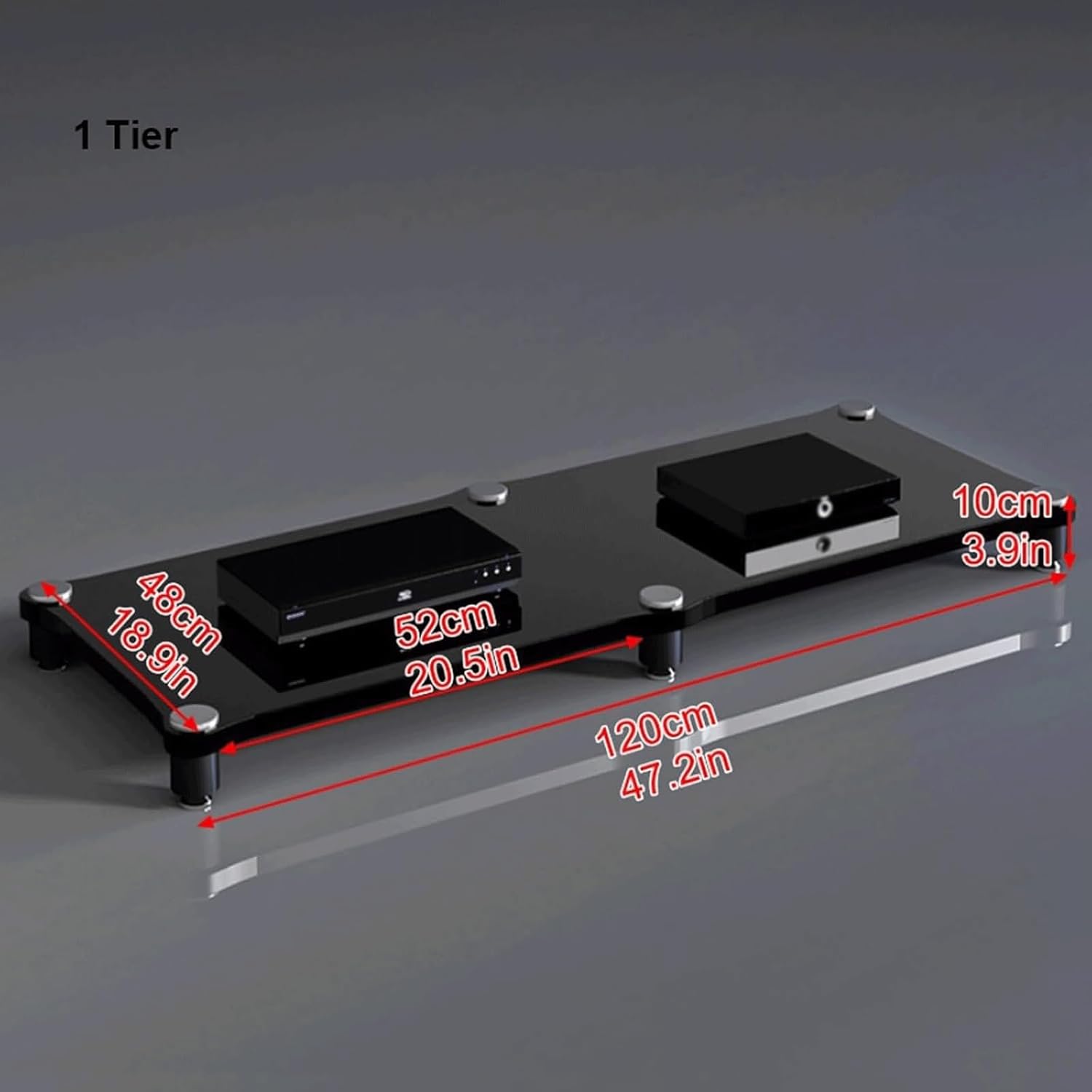 PZEOB Audio Rack Stand AV Media Stand Shock-Absorbing Media Storage Cabinet Home Theater Audio-Visual Rack Tower for Office Studio(Rojo