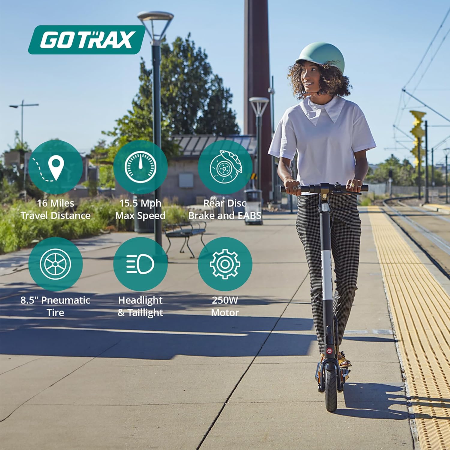 Gotrax XR Elite Electric Scooter for Adults, Max 16 Mile Range 15.5Mph Speed 300W Motor, 8.5