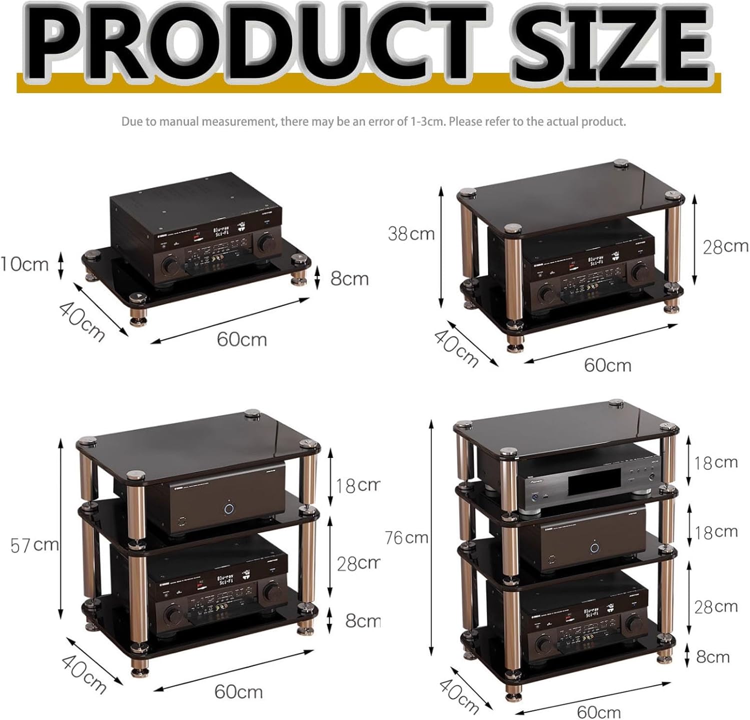 Diodceraic 1/2/3/4 Tier Audio Rack Tower