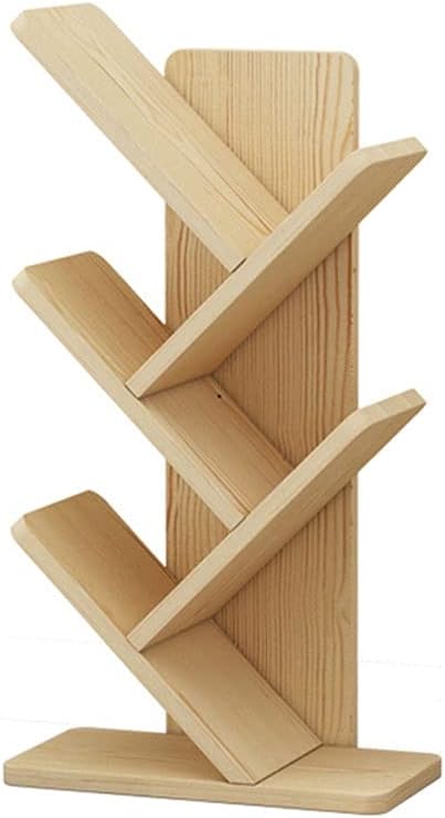 HIHELO Book Case Bookshelf Wood Tree-Shaped Bookshelf Shelf Office File Rack Display Stand Floor Type Multi-Layer Small Bookshelf 31.49/41.33 inches Bookshelves (Size : A5)