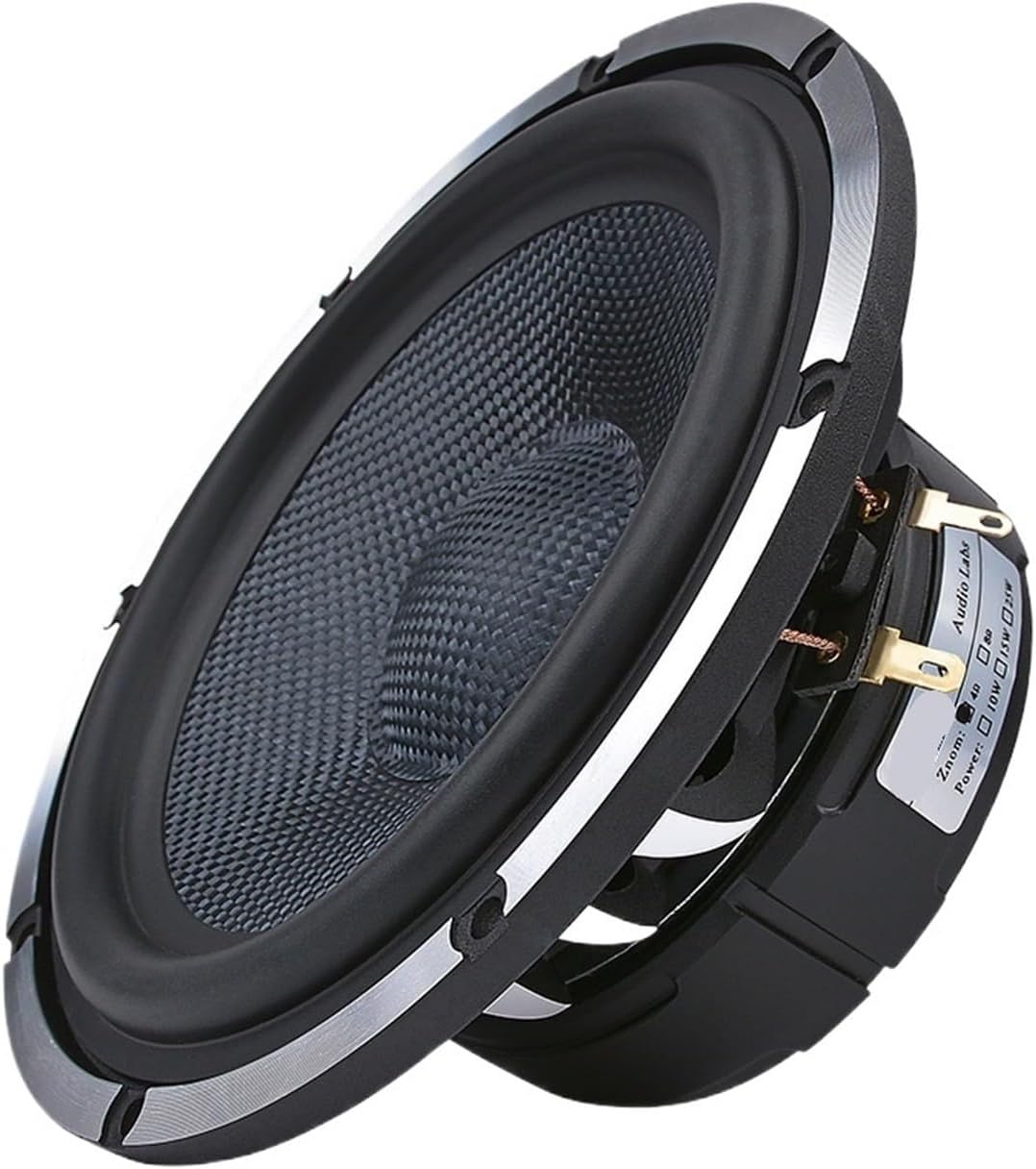 RZBIRGJG 1pc 6.5 Inch Car Horn Audio Midrange Bass Speakers 4 8 Ohm 80 W Woofer Home Theater Aluminum Basin Frame Loudspeaker(4 Ohm Speaker)