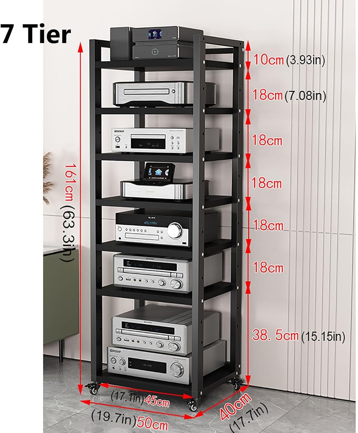 5/6/7/8-Tier Audio Video Media Stand