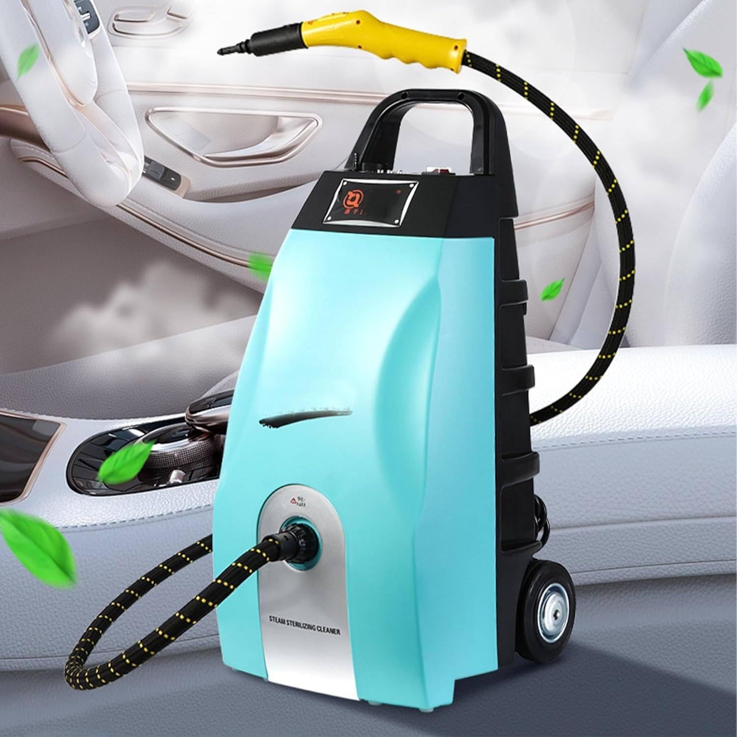 Handheld Steam Cleaner, 2500W High Pressure Steamer for Cleaning, Portable Pressurized Cleaning Machine for Home Kitchen Car Detailing Grout Tile Bathroom with 3.5L Water Tank Blue