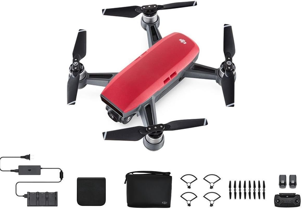 DJI Spark, Fly More Combo, Lava Red