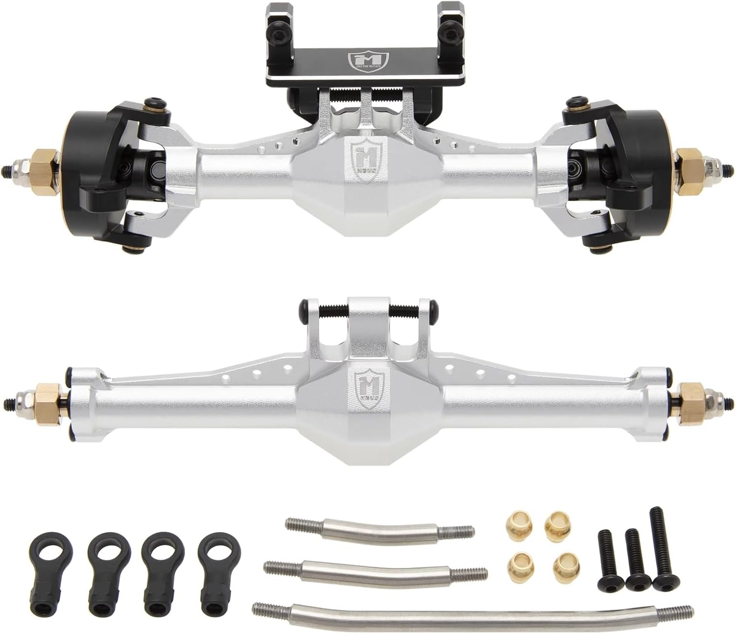 Rc Crawlers Axles For TRX4M 1/18 Front And Rear Axles Isokinetic 3 Section CVD Maximum Steering Angle 52° Wider +5MM RC Crawle Upgrade(Silver,1set)