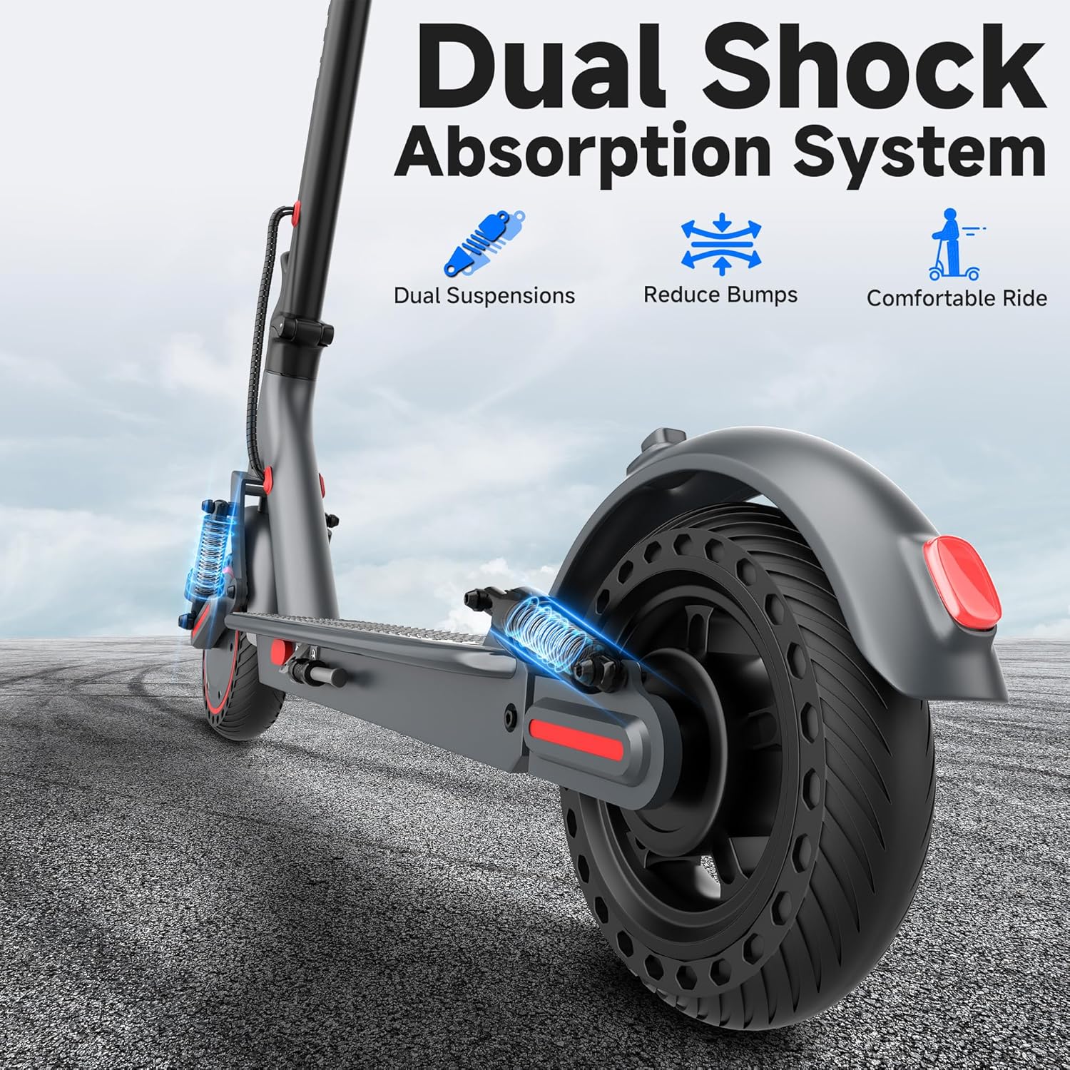 Electric Scooter, Electric Scooter for Adults, 350W/500W Motor, 19 Mph Speed, 15/25 Miles Ranges, 8.5