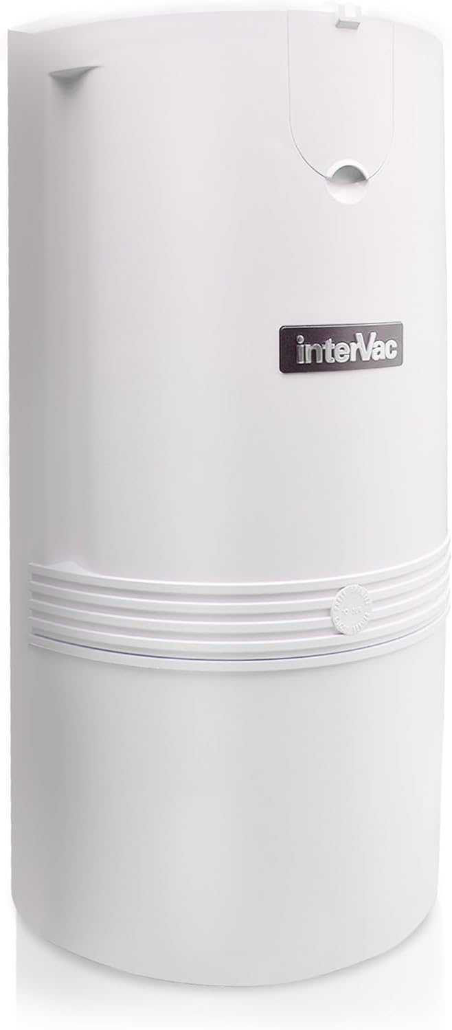 InterVac Design Corp Compact Central Vacuum System for Homes, Condos, and Workspaces Under 2500 Sq Ft | Wall-Mounted Power Unit | Quiet, High-Performance Whole House Vacuum