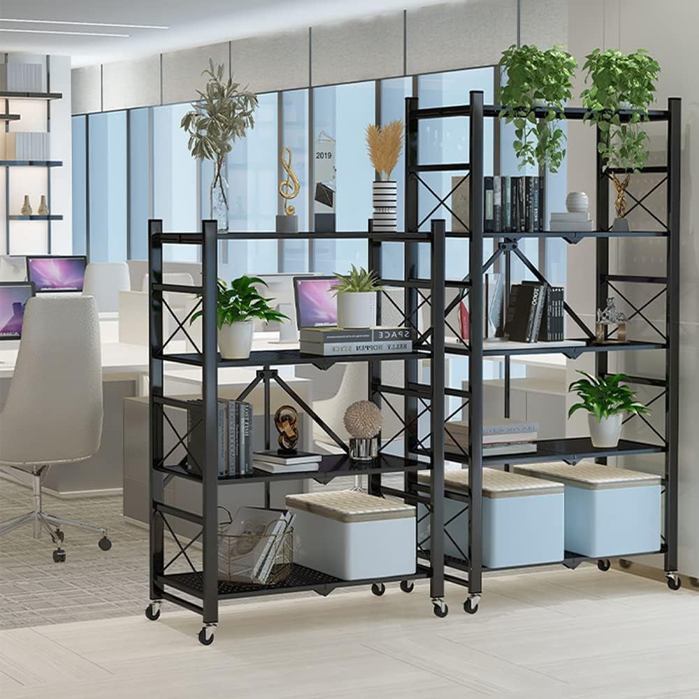 ALSODI Simple Bookshelf, Children's Bookshelf in The Sitting Room, Small Bookcase Folding Shelf for Household Bedroom Storage