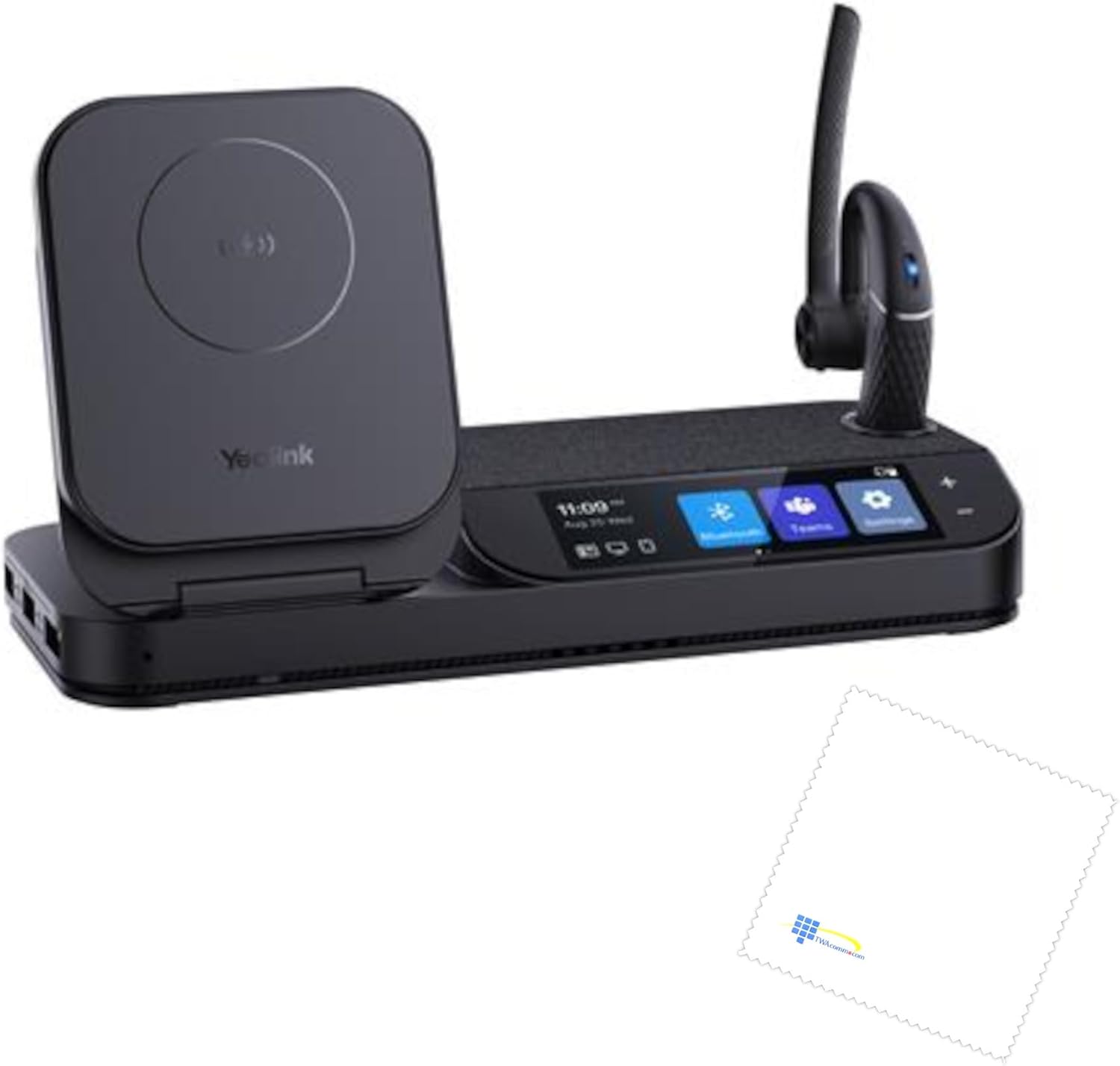 TWA Yealink BH71-WORKSTATION Wireless Business Headset Bundle for Computer PC Laptop Teams Certified Headset with Charge Stand for UC Communication and Microfiber Cloth
