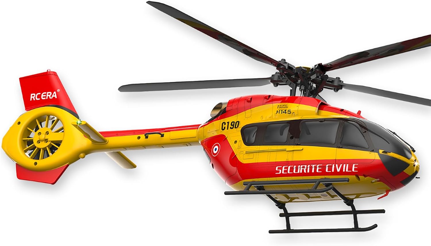C190 H145 6CH Remote Control Helicopter Aircraft for Adults Beginners RC Heli Single Rotor No Ailerons Maintain Altitude Hover/Optical Flow Positioning RTF 335MM (Yellow 2-Battery)