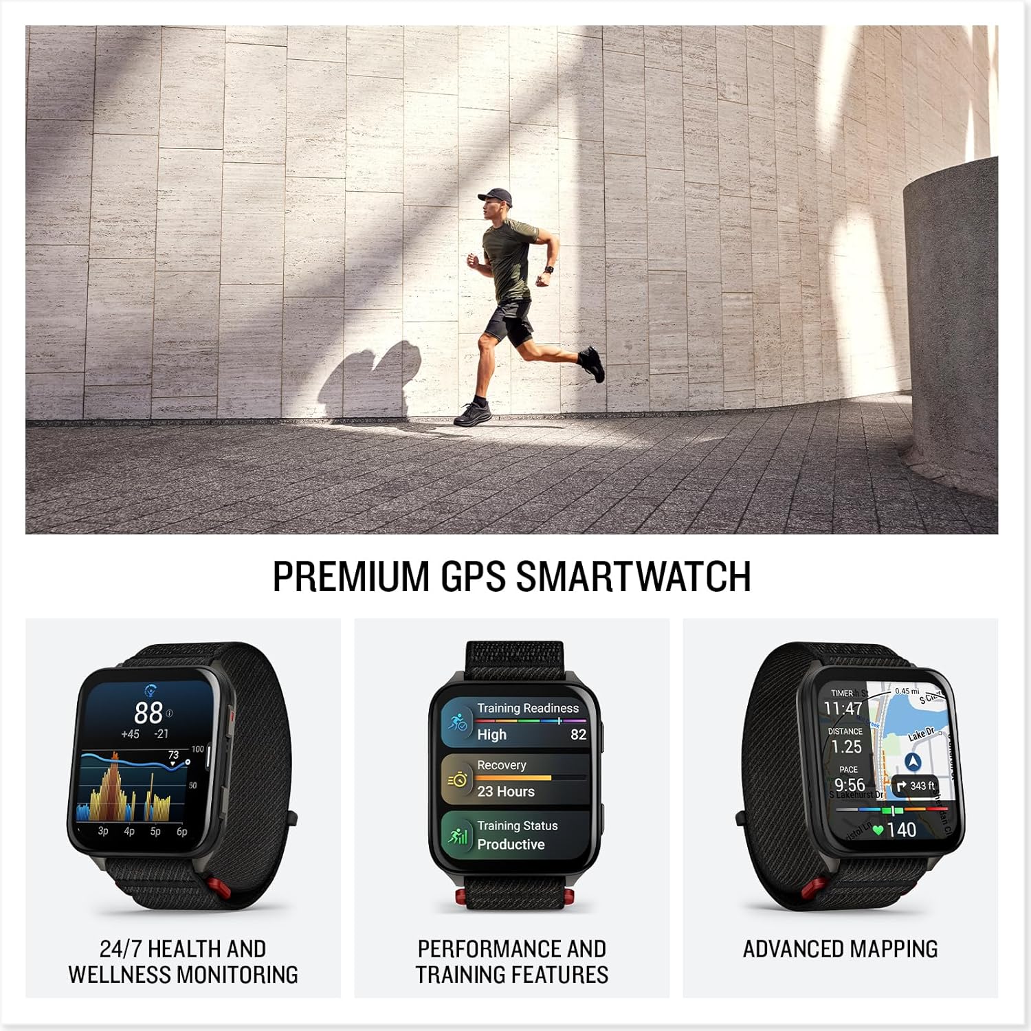 Garmin® Venu® X1, Thin and Lightweight GPS Smartwatch, AMOLED Display, Advanced Health and Fitness Features, Black with Slate Titanium Caseback and ComfortFit Nylon Band