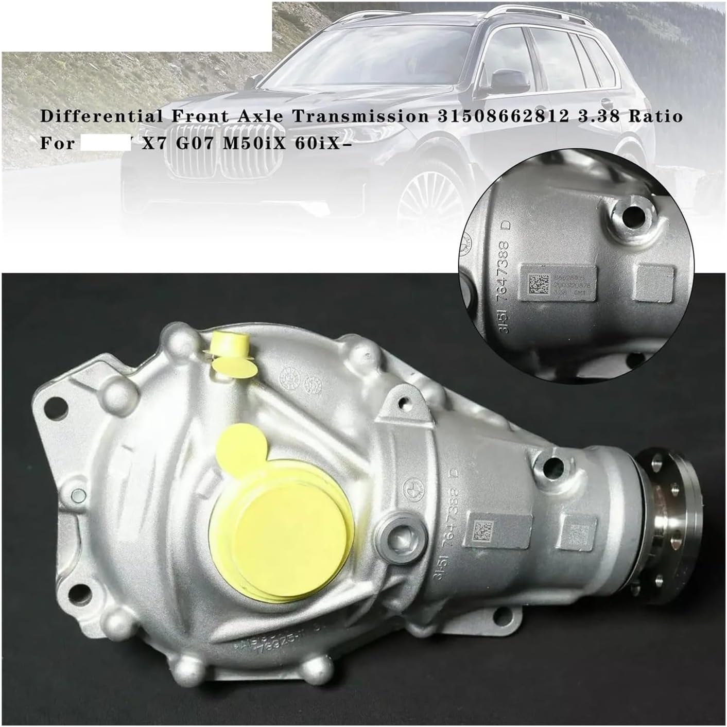 Differential Front Axle Transmission 3.38 Ratio Compatible For BMW X7 G07 M50iX 60iX- Car Accessories