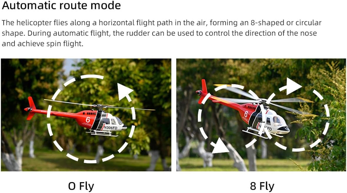 RC Helicopter with GPS, Bell-206-V4 470-Class RC Aircraft, 2.4G 6CH 700-level FBL Rotor Military Helicopter with Four Flight Modes, Gift for Adults (Model 1 Model 2 Switchable)