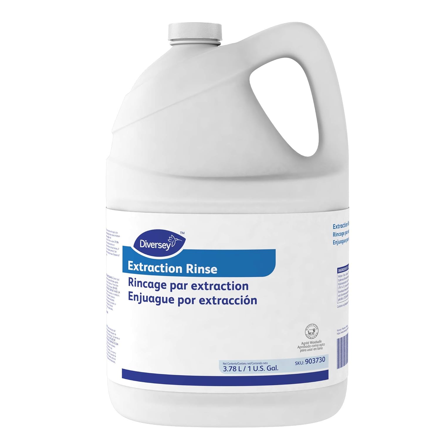 Diversey 903730 Extraction Rinse for Carpet Extraction Machines, Removes Hard Water Deposits & Residue, Fruity Floral Scent, Concentrate, 1-Gallon