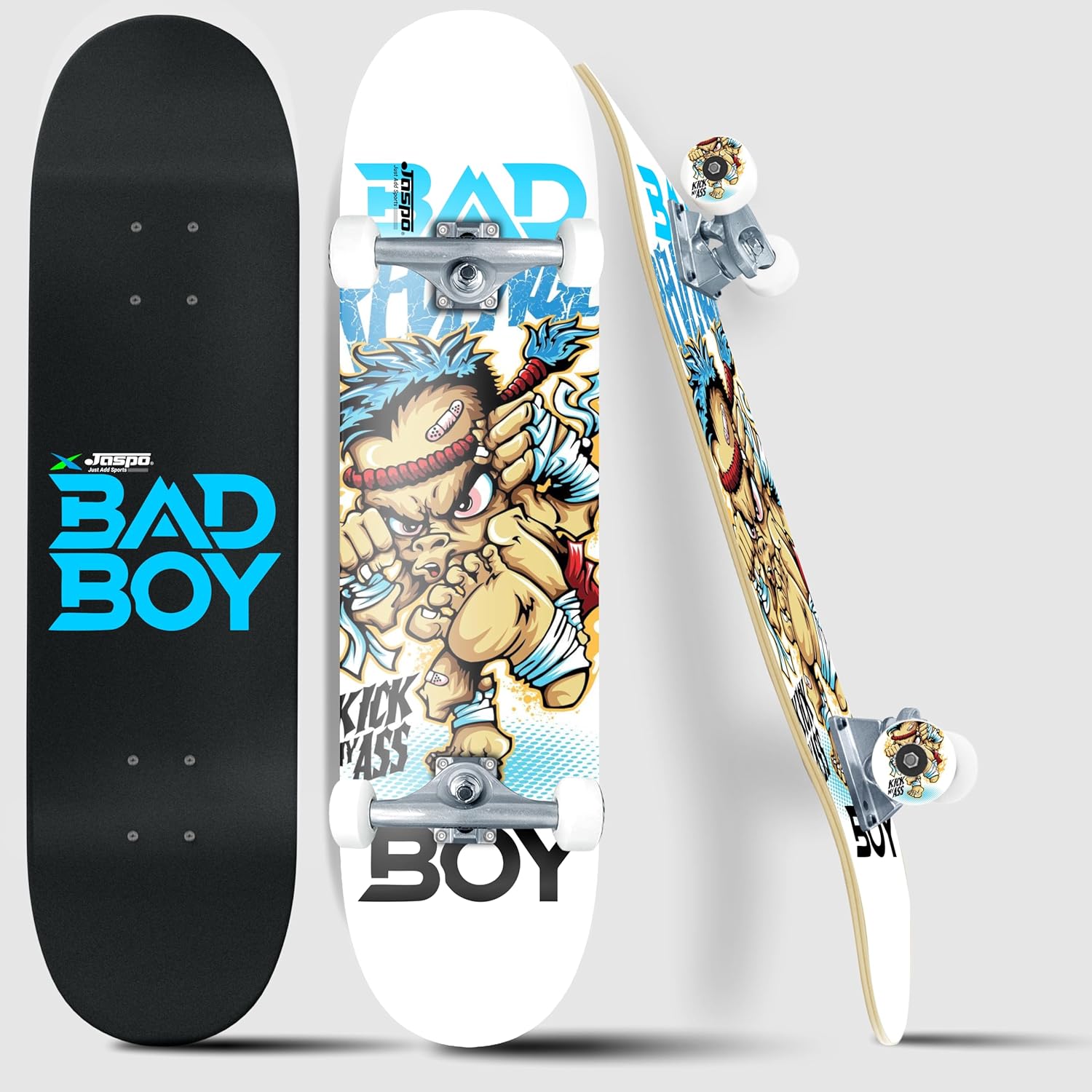 Jaspo Street King Skateboard for Adults & Kids - 7-Layer Canadian Maple Wood Deck, 31