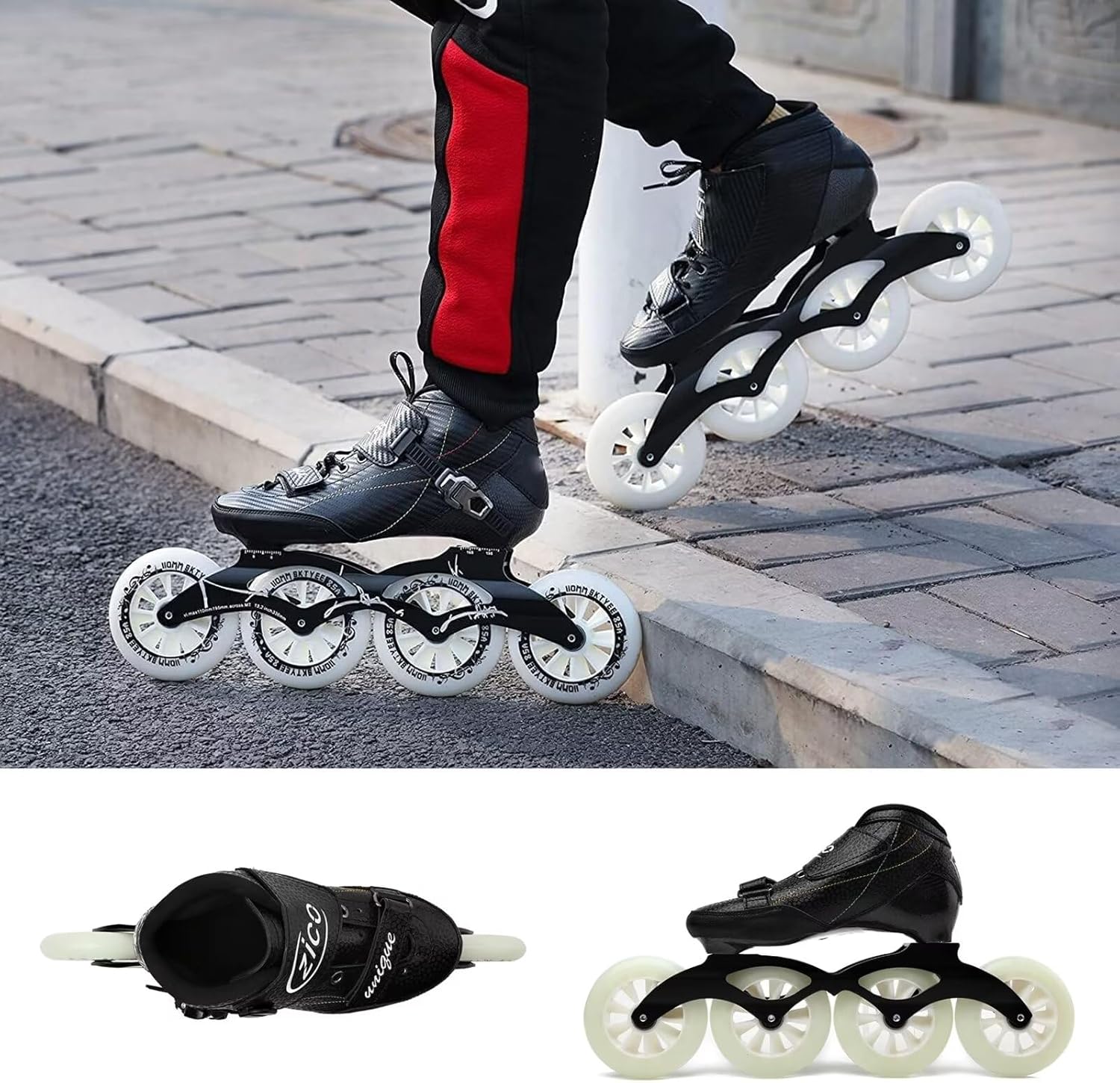 Men's and Women's Inline Roller Skates - 4 Wheels Professional Speed Skating Blades Shoes Outdoor & Indoor Ideal for Boys Girls