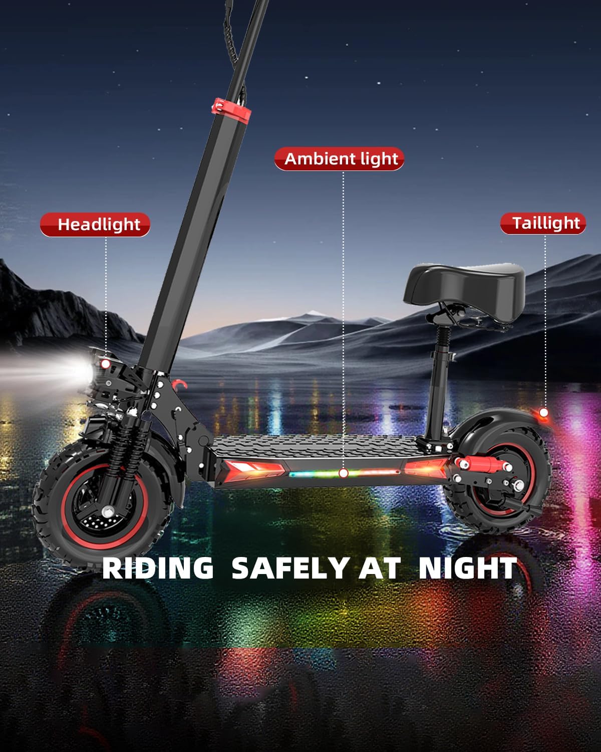 Fast Electric Scooter for Adults, 31-37 Miles Long Range, 10/11