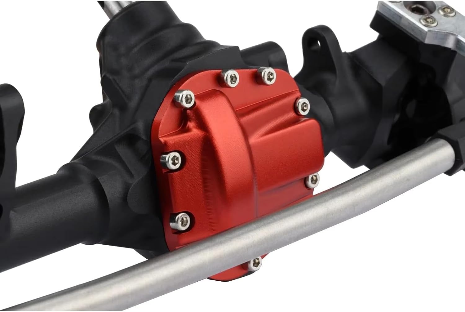 RC Axle Models For Axial For SCX10 II VS4-10 For Rock 1/10 Offset Straight Axle Set CNC Aluminum Piece Construction RC Crawler Trucks Parts(Silver,1set)