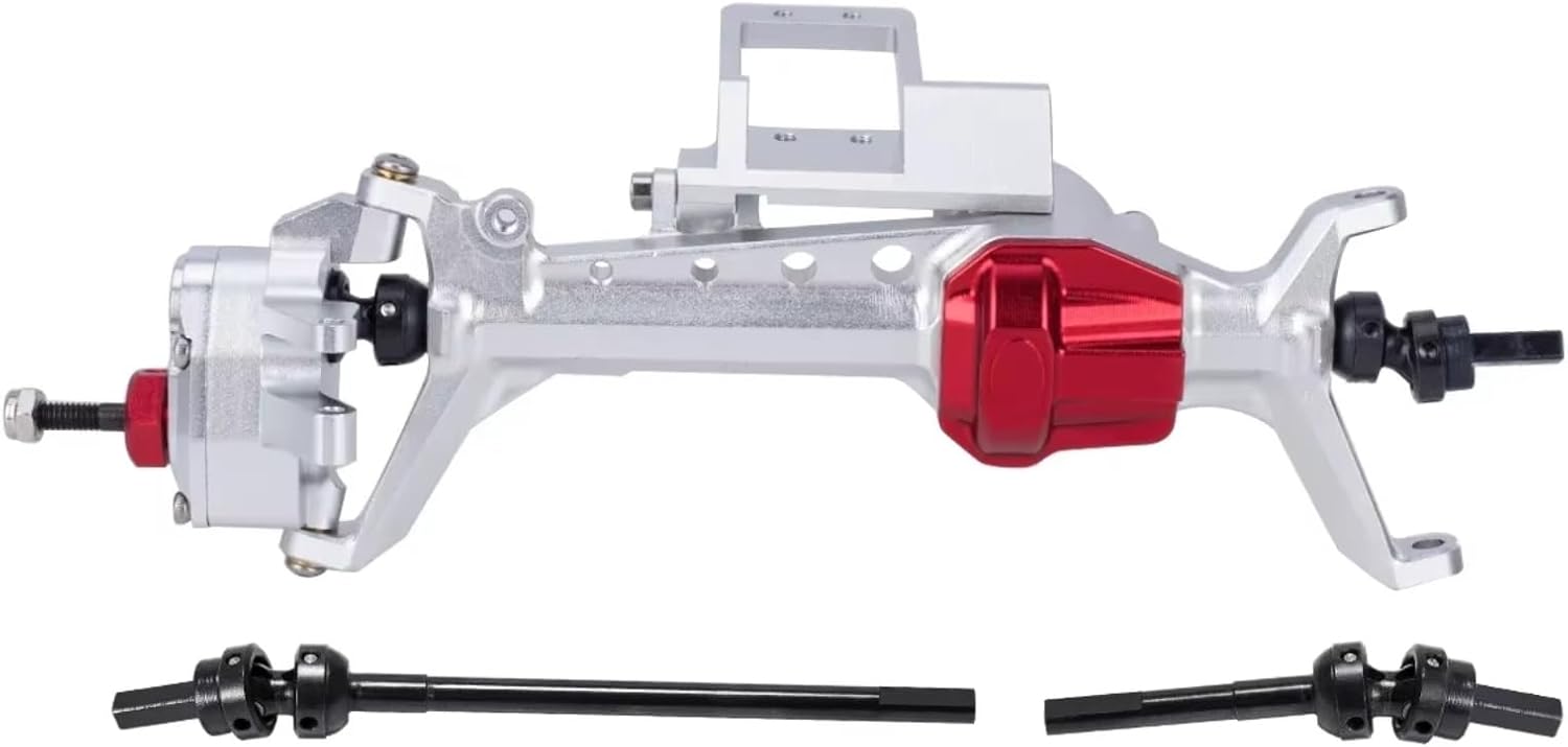 RC Axle Models For SCX10 III AR45P 1/10 CNC Aluminum Front Rear Portal Axle RC Car Crawler Upgrade Parts Model Accessory Reapir Replace(Silver,1set)