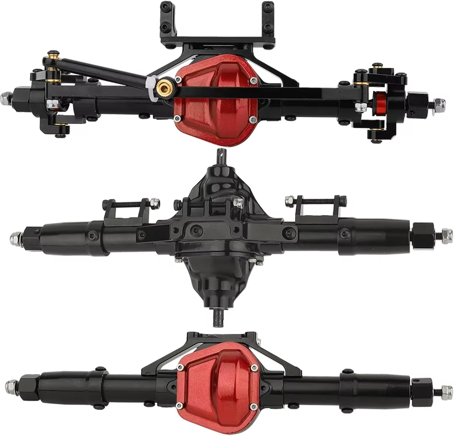 for Axial for SCX10 D90 1/10 Front Middle Rear Axle Aluminum Alloy Straight Axle RC Crawler Car Upgrade Parts RC Car Accessories(Black)