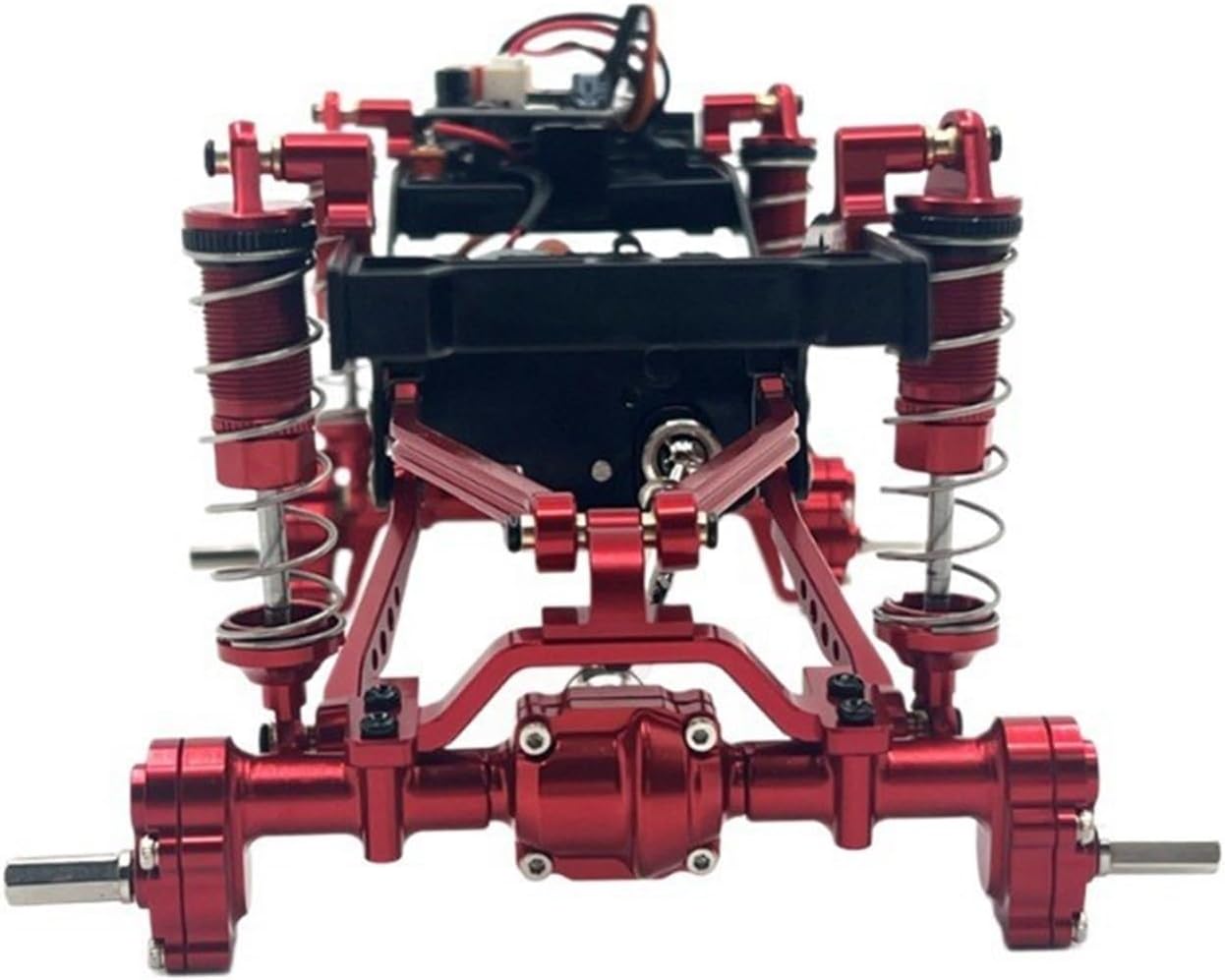 RC Spare Part Compatible with WPL B16 B36 for JJRC Q60 Q63 Q64 for Fayee FY004 for MN-77 6WD 1/16 RC Car Upgrade Parts Metal Front and Rear Portal Axle(Red)