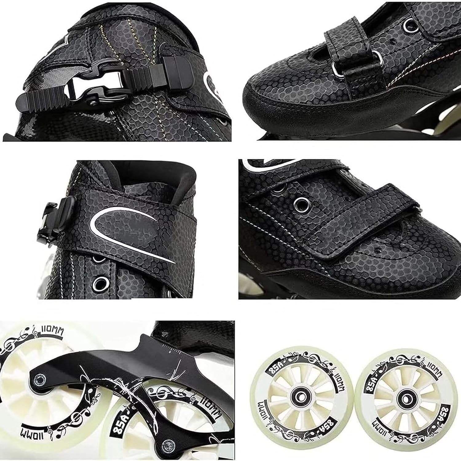 Professional Inline Speed Skates, Unisex Fitness Roller Skates for Adults Kids, Adjustable Fitness Racing Shoes for Beginners and Teens