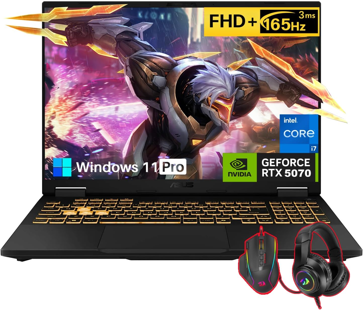 ASUS TUF F16 Gaming Laptop 2025, NVIDIA GeForce RTX 5070 GPU, Intel Core i7 Processor 14650HX, 16” FHD+ 165Hz 16:10 Display, 64 GB DDR5, 8 TB SSD, RGB Keyboard, Wi-Fi 6E, Windows 11 Pro, Accessories