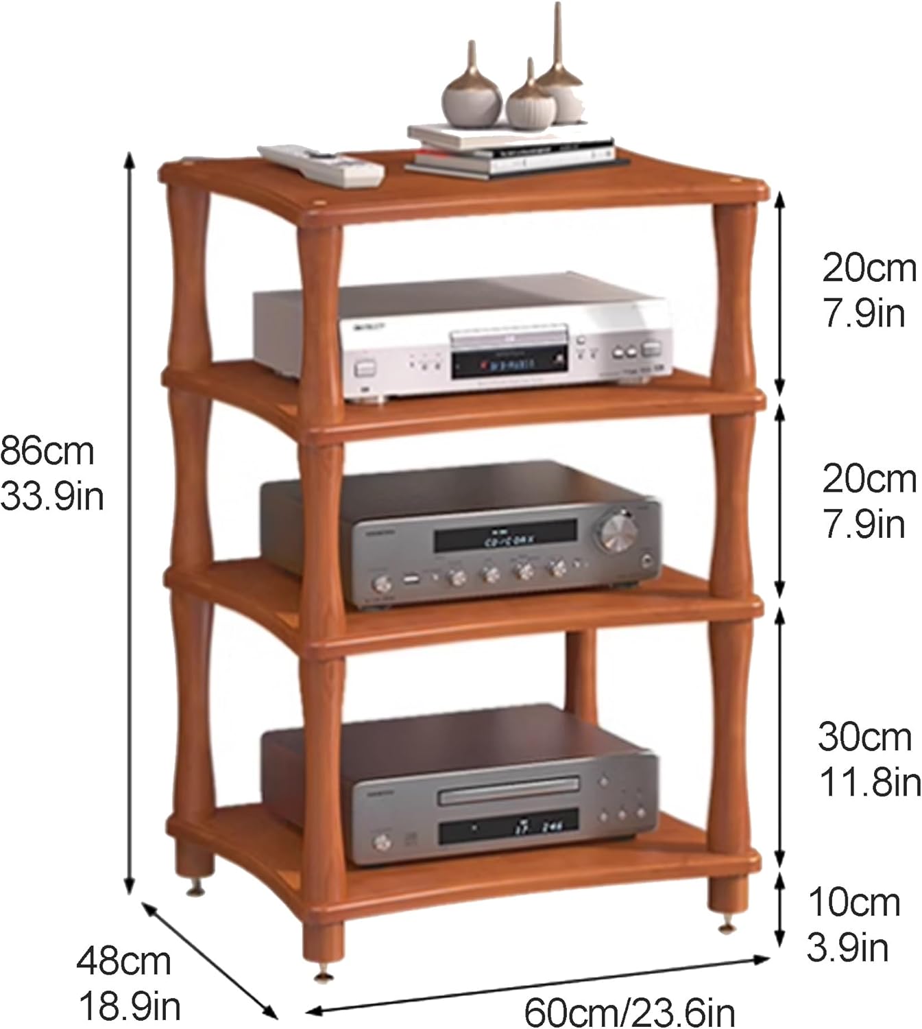 Adjustable Audio-Video Media Stand with Universal Wheels