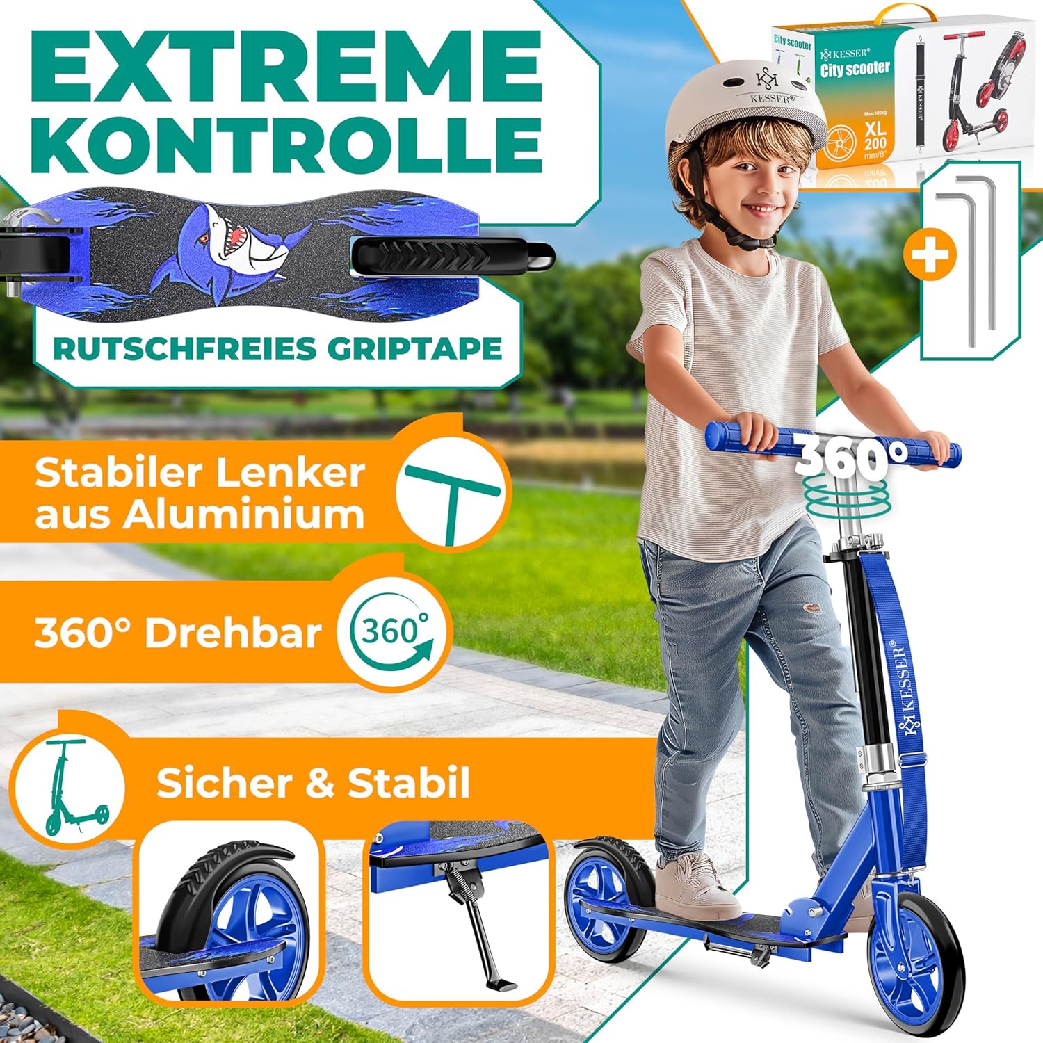 KESSER® Scooter Scooter Kids Scooter City Scooter Motorized Scooter Push Scooter Push Scooter Scooter Folding Stunt Scooter