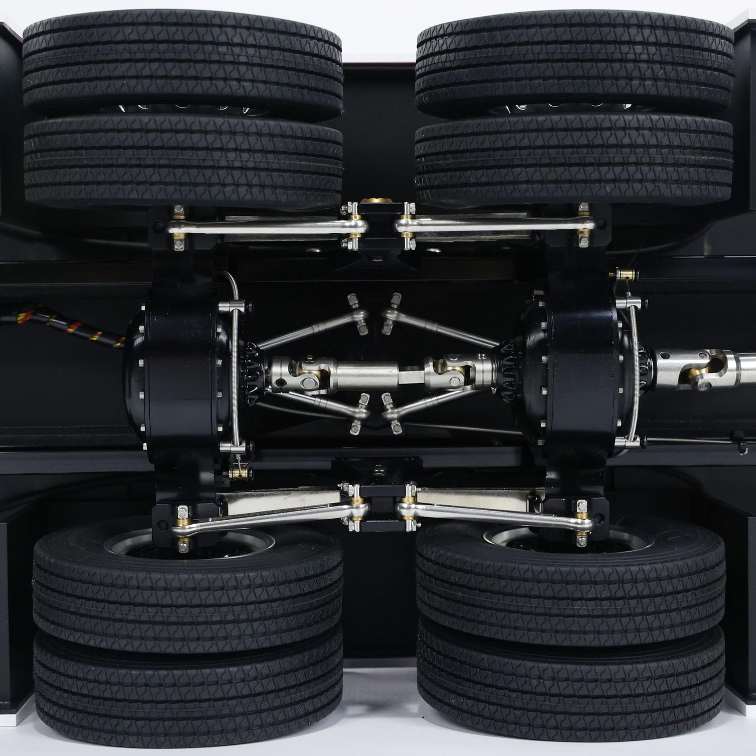 1/14 8X4 RC Fire Fighting Truck Metal Chassis Two Speed Transmission Differential Lock on Axles Radio Control Fire Car Light Sound Motor Servo ESC Hobby Grade Construction Vehicle Model