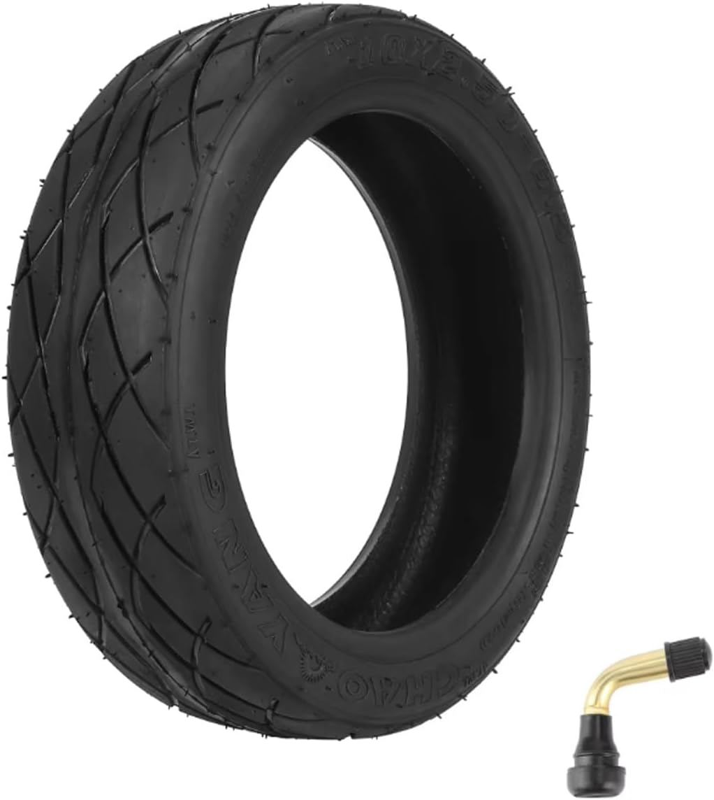 10x2.50-6.5 Tubeless Scooter Tire, Inflatable Rubber Tire for Foldable Smart Portable Electric Scooter Wheel