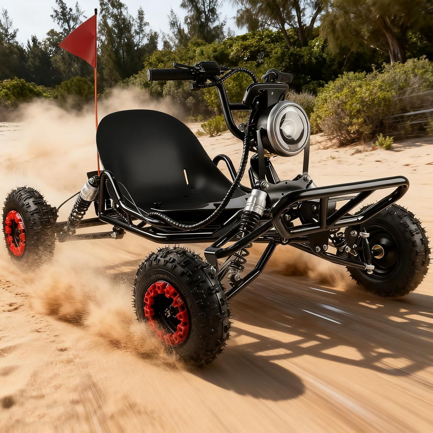 2000W Electric Go Kart for Adults & Kids, 30MPH Motor Off Road Go Kart, 330LBS Capacity Off Road Adventure Vehicle with 6