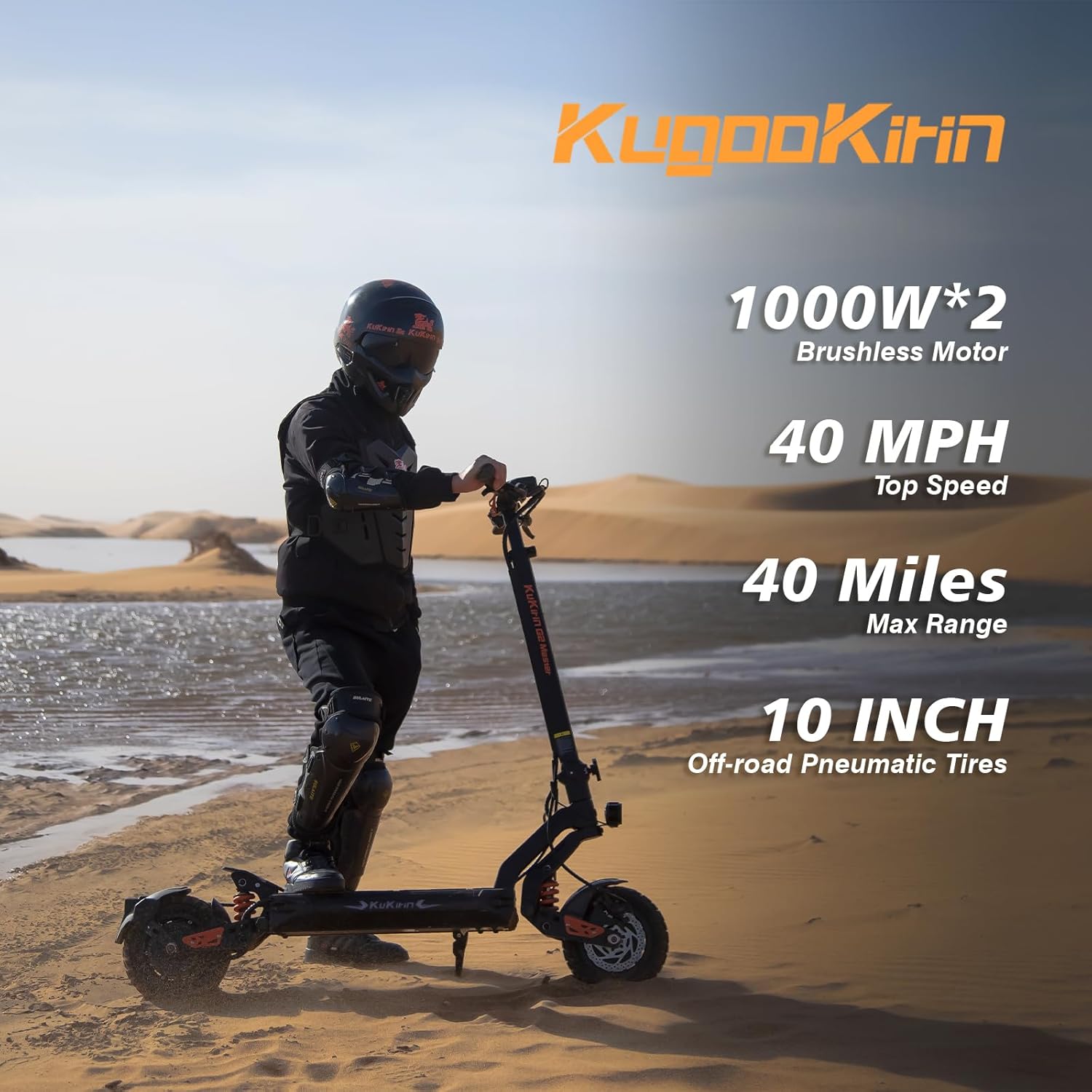 KUKIRIN G2 Master/G2Max Electric Scooter, 2000W Motor, 40 Mph Max Speed & 40 Miles Max Range, with 10'' Off-Road Tire, Foldable Electric Scooter for Adults, Teens, Load 264 Lbs