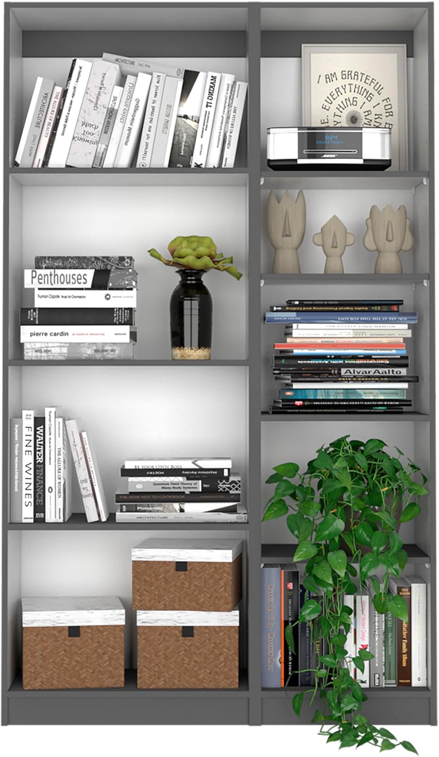 XUOXFUTZIG Matt Gray/White 2-Piece Bookcase – 42