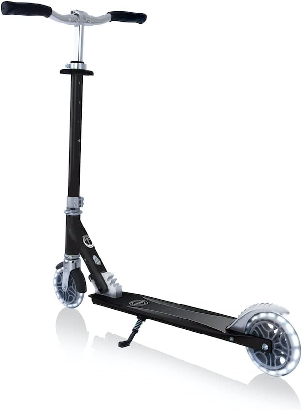 GLOBBER Flow Element Lights 125mm ABEC 9 Height Adjustable Folding Scooter LED Light Wheels Black